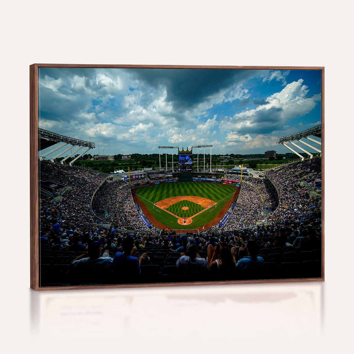 37127-MGV-CV-36X24 - 3-Panel Kauffman Stadium Wall Art Print | Large Kansas City Royals Baseball Canvas