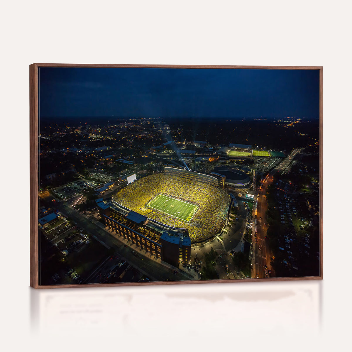 52519-MGV-CV-36X24 - Michigan Wolverines Football Team Print, Michigan Stadium Wall Art Canvas Print