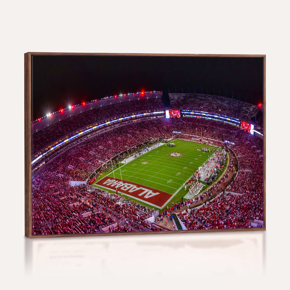 11343-MGV-CV-36X24 - Bryant-Denny Stadium Night Game Triple Canvas Wall Art | Alabama Crimson Tide Football