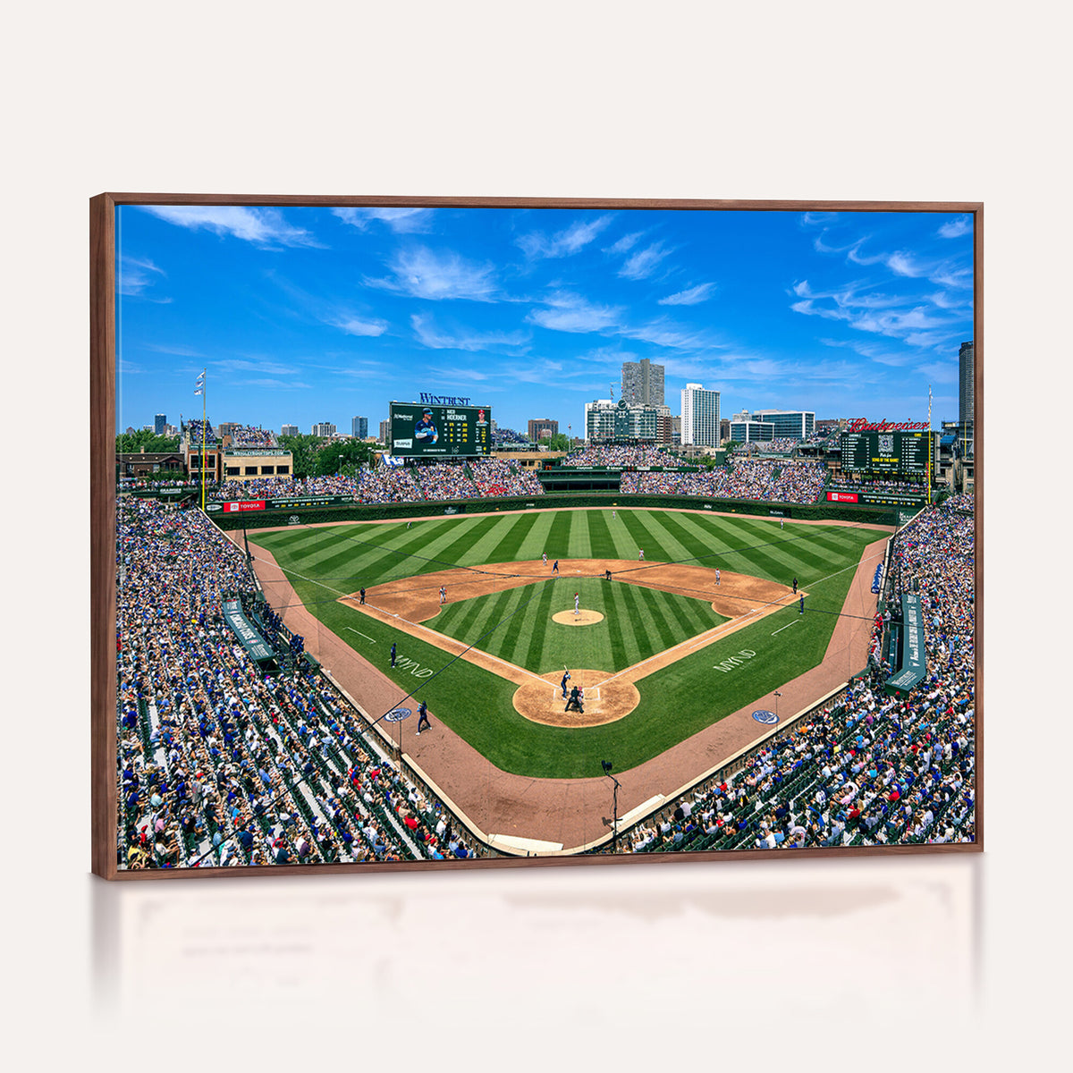 26064-MGV-CV-36X24 - Wrigley Field Chicago Cubs Canvas Wall Art - Iconic Baseball Stadium Print for Sports Lovers - Ready