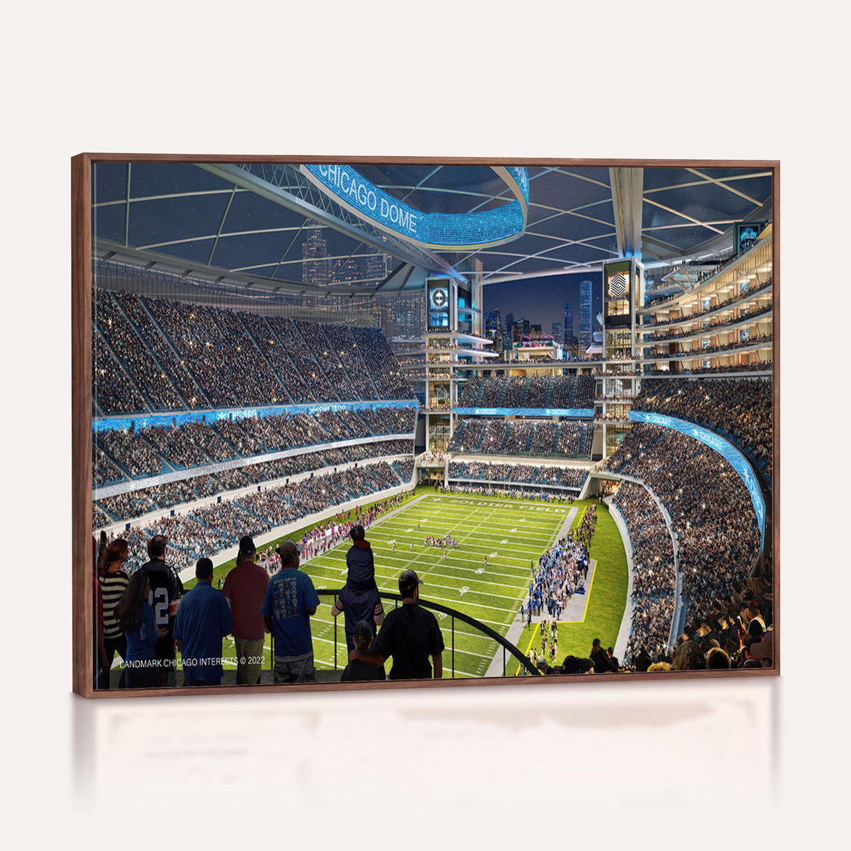 41816511-MGV-CV-36X24 - Chicago Dome Stadium Wall Art Canvas Print, Framed Modern Decor