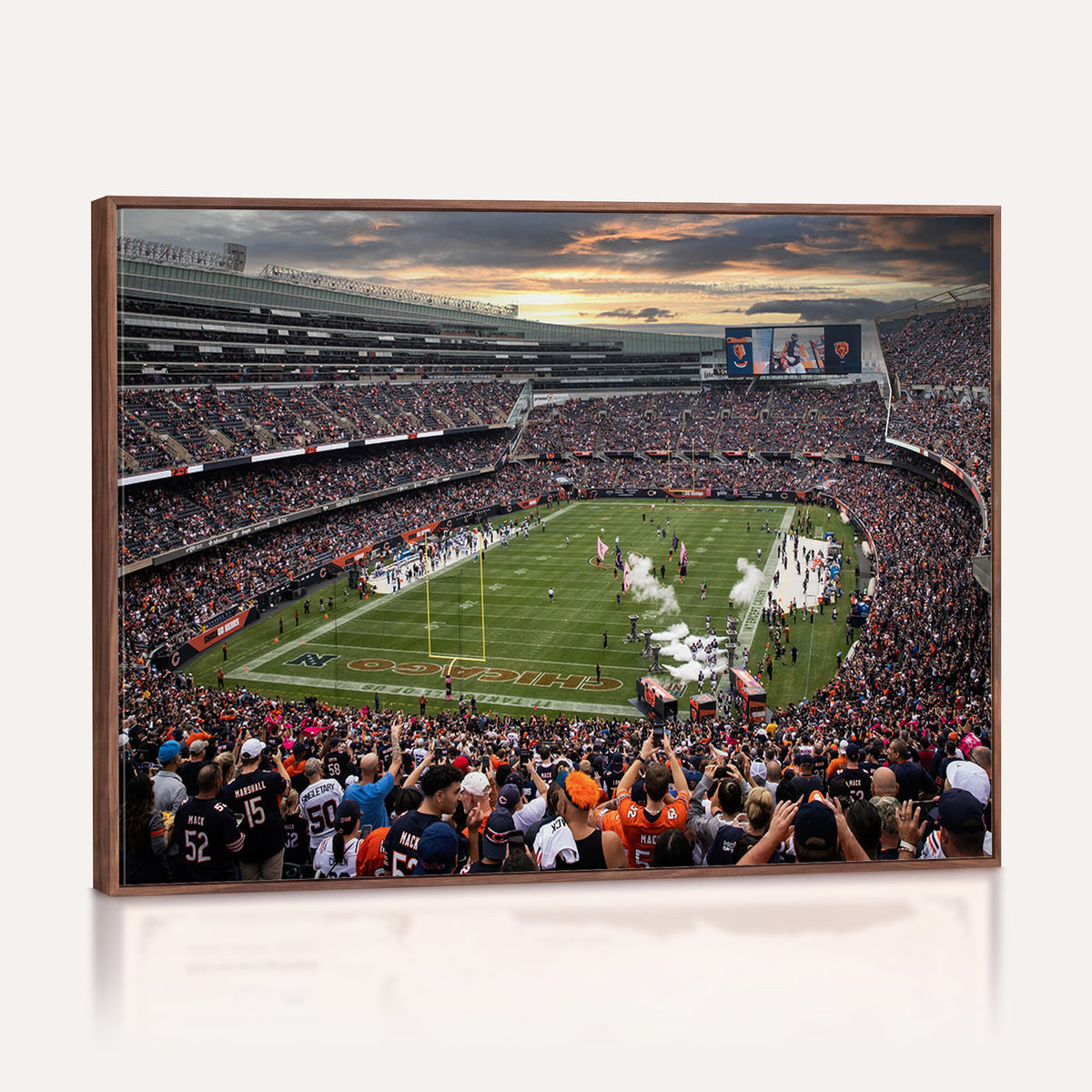 87578930-PAN-FL-20X10 - Chicago Bears Soldiers Field Wall Art Canvas Print, Home Bar Wall Decor