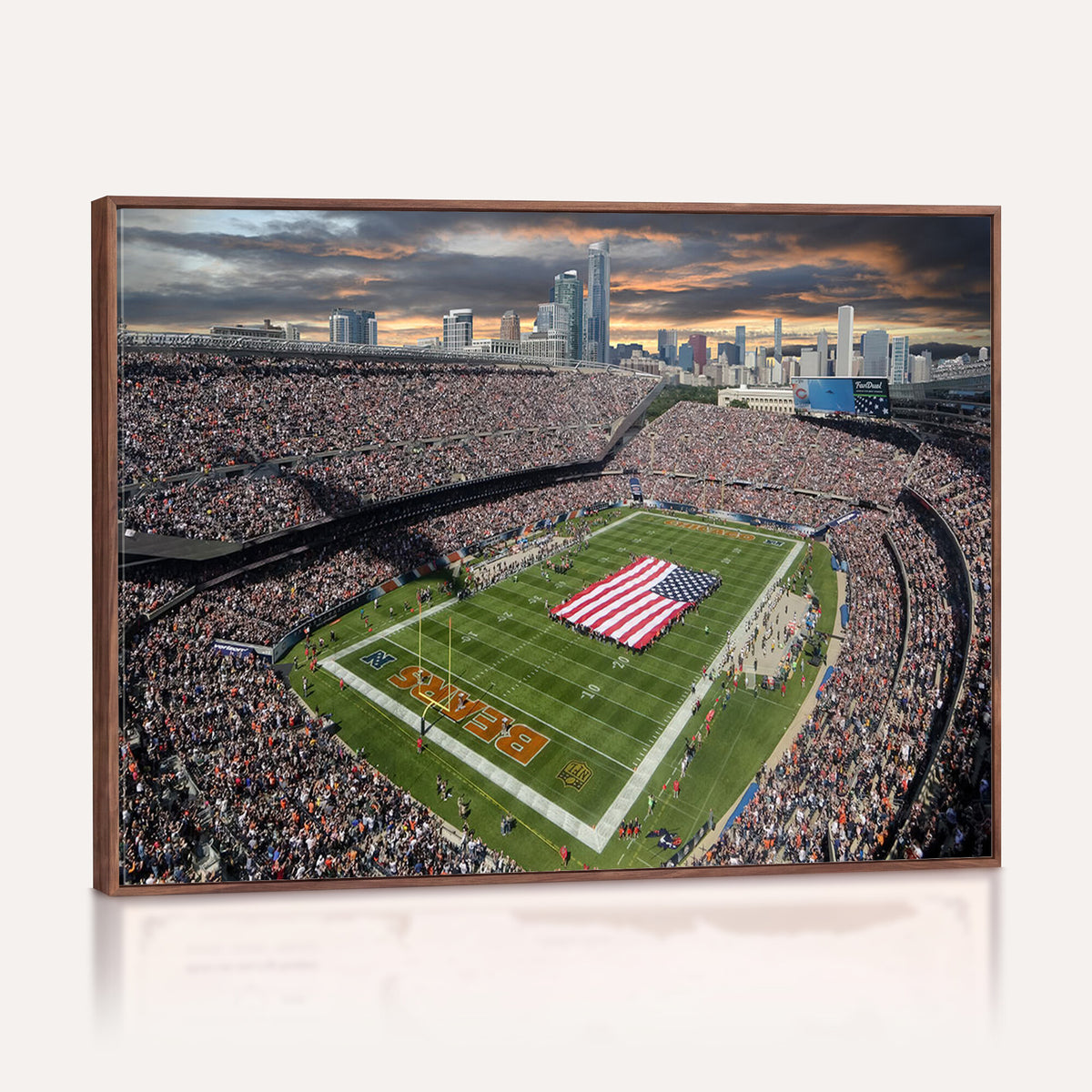 98106777-PAN-FL-20X10 - Chicago Bears Soldiers Field Wall Art Canvas Print, Extra Large Game Room Wall Decor