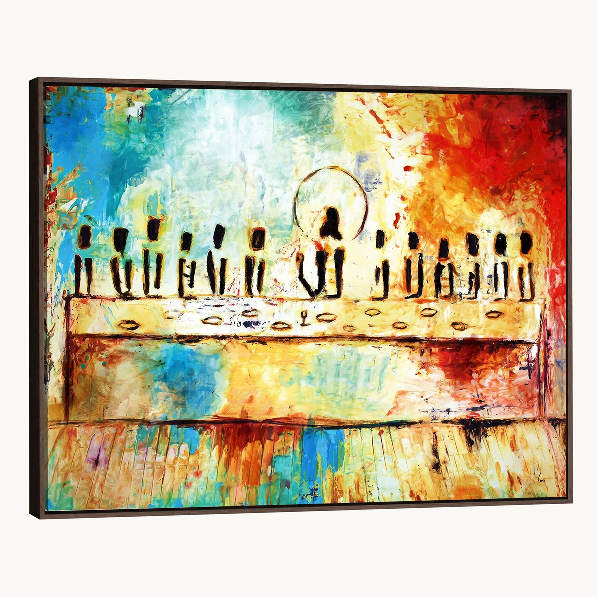 YKE34632598CR-_Poster-30x20 - Abstract Last Supper Wall Art, Jesus and Apostles Canvas Print, Religious Decor