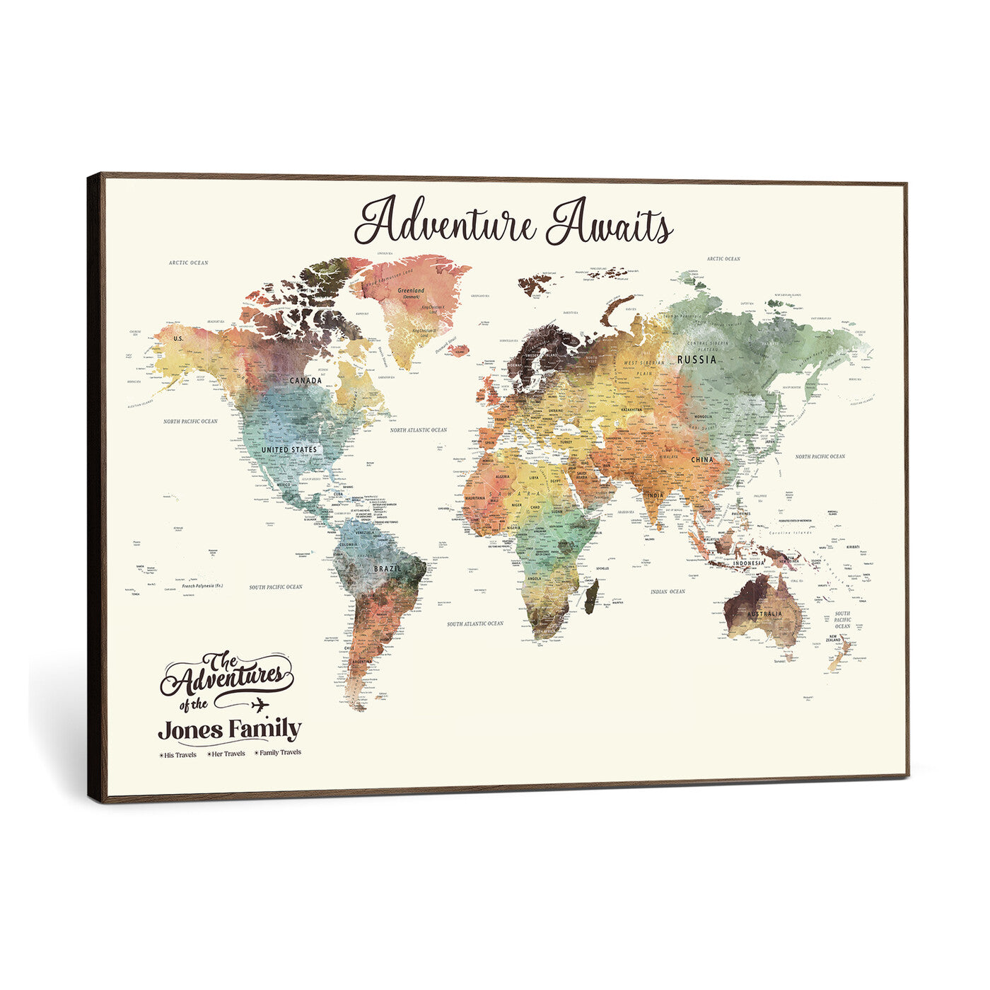 73360781-MGV-CV-36X24 - Custom Push Pin World Map Wall Art Canvas Print – Personalized Travel Tracker - NEWMAP-7
