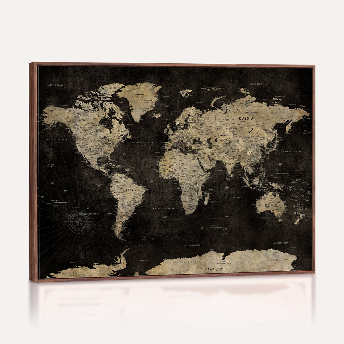 60653880-MGV-CV-36X24 - Push Pin World Map Canvas Wall Art Print, Interactive Travel