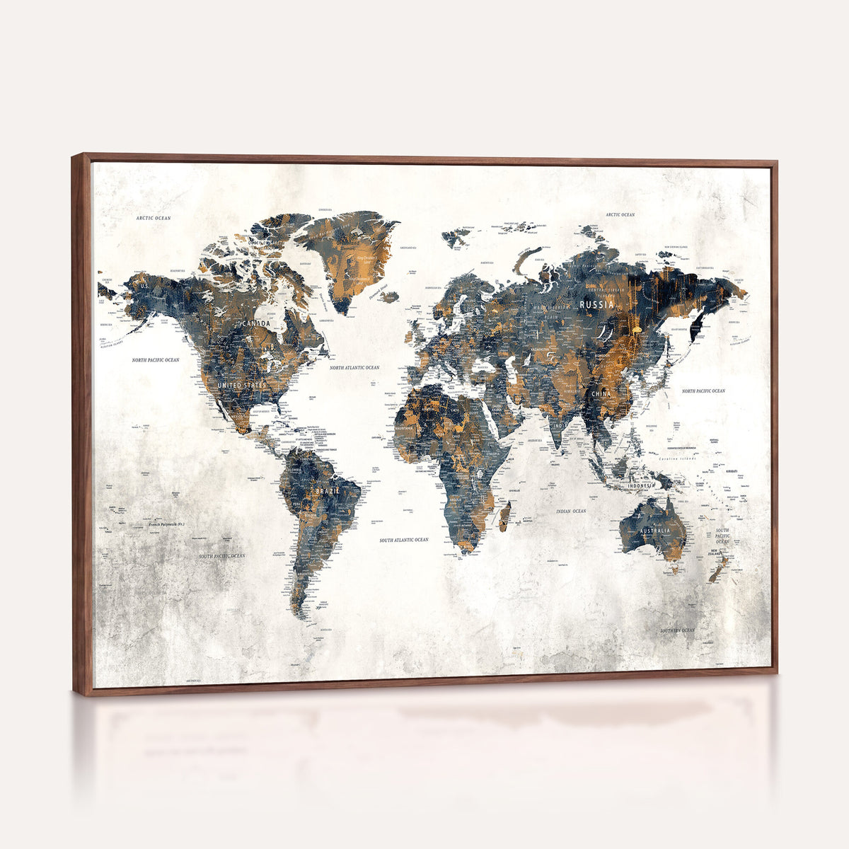52451147-MGV-CV-36X24 - World Map Wall Art Canvas Print for Office Wall Decor
