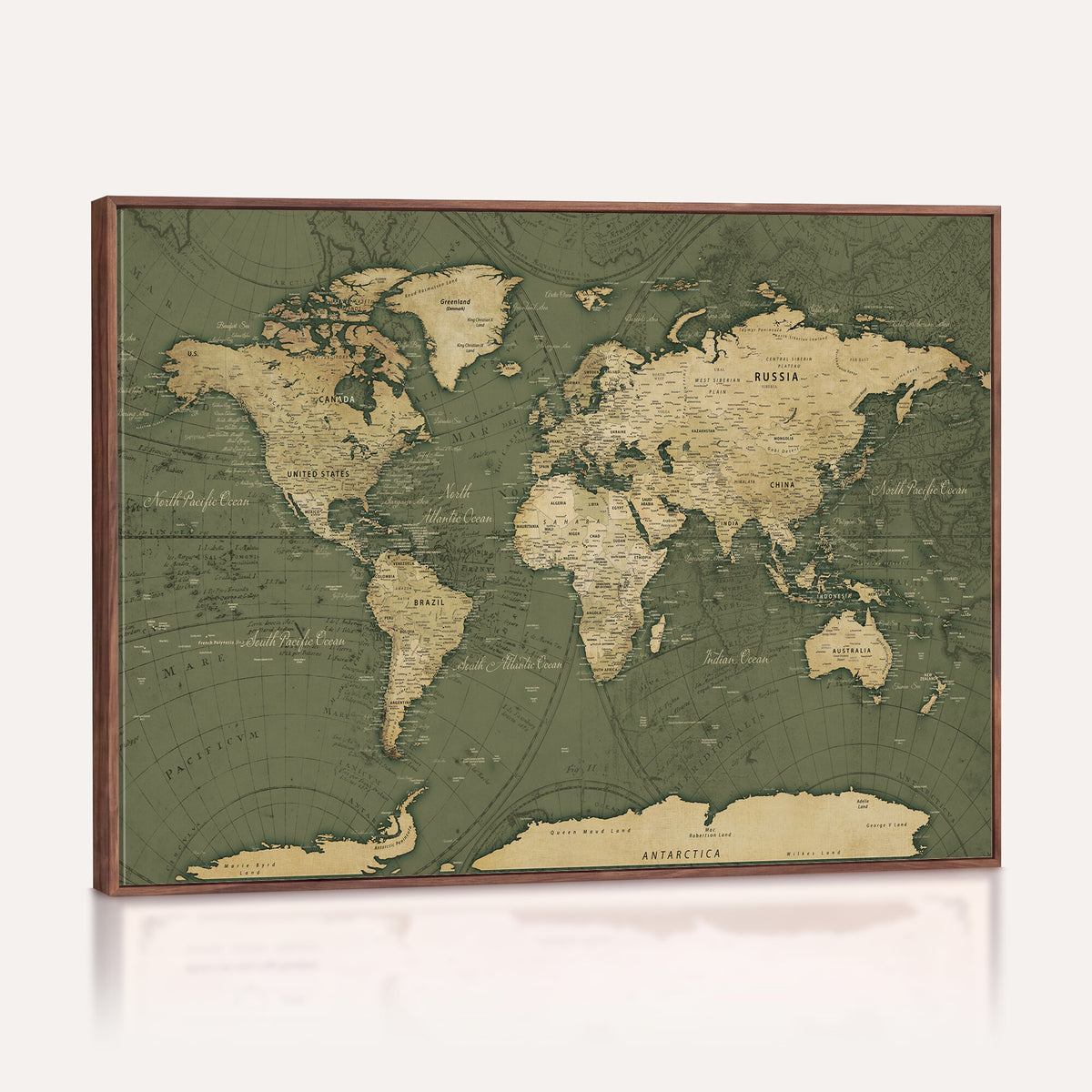 75846040-MGV-CV-36X24 - Large World Map Canvas Wall Art Print for Study Room Decor -