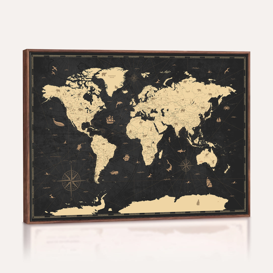 World Map Canvas Print | Detailed Map of the World Wall Art