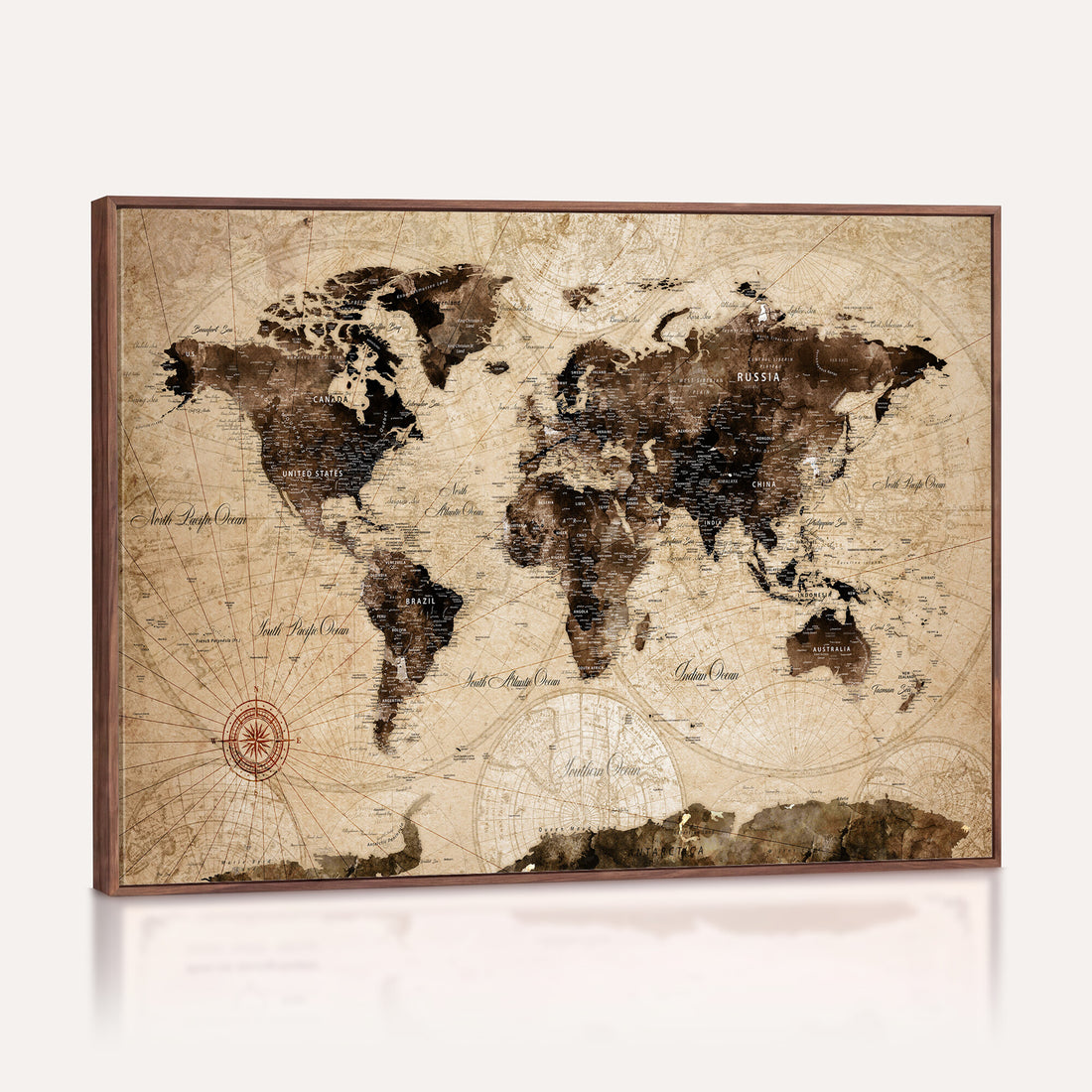 World Map Wall Art Canvas Print