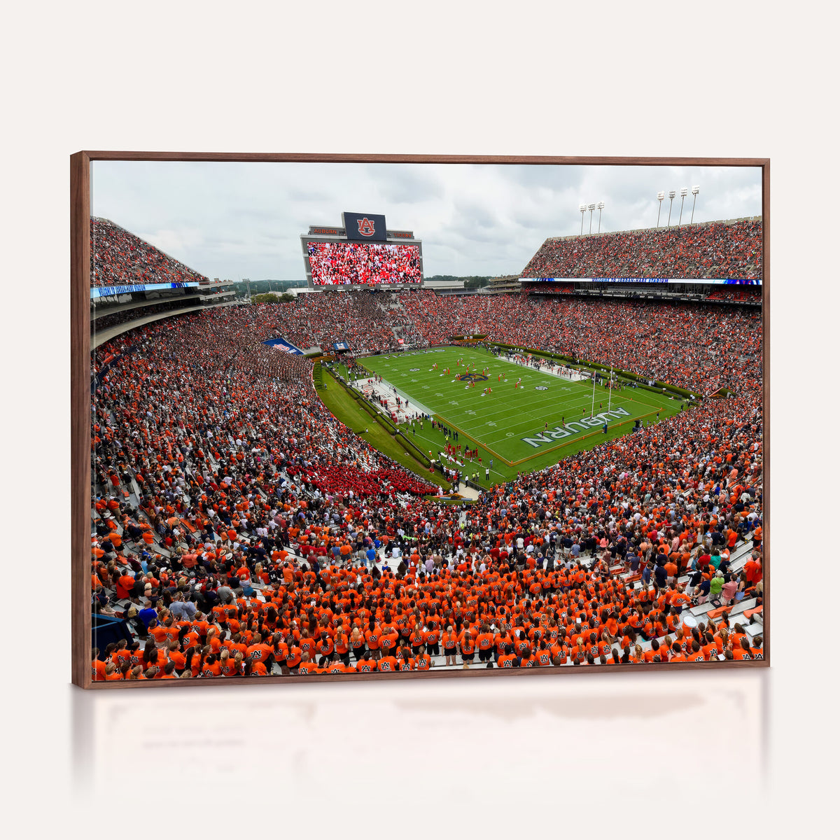 82562490-MGV-CV-36X24 - Auburn Stadium Sunset Wall Art Canvas Print, Jordan Hare Stadium Game Day Crowd, Auburn Tigers Football Artwork