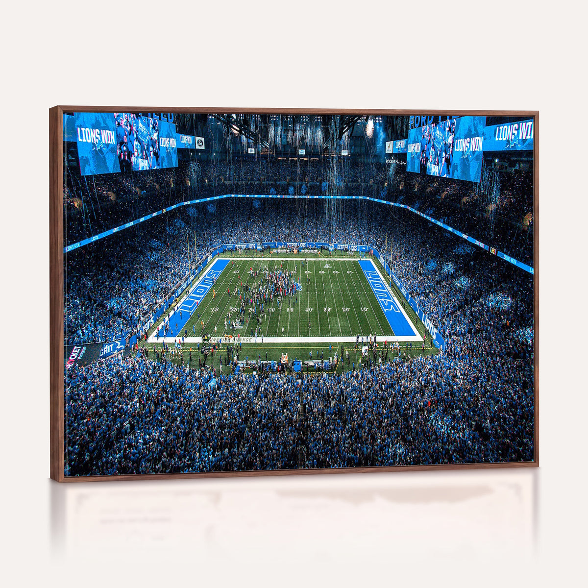 80882005-MGV-CV-36X24 - Detroit Lions Stadium Wall Art Canvas Print, Football Field Panorama