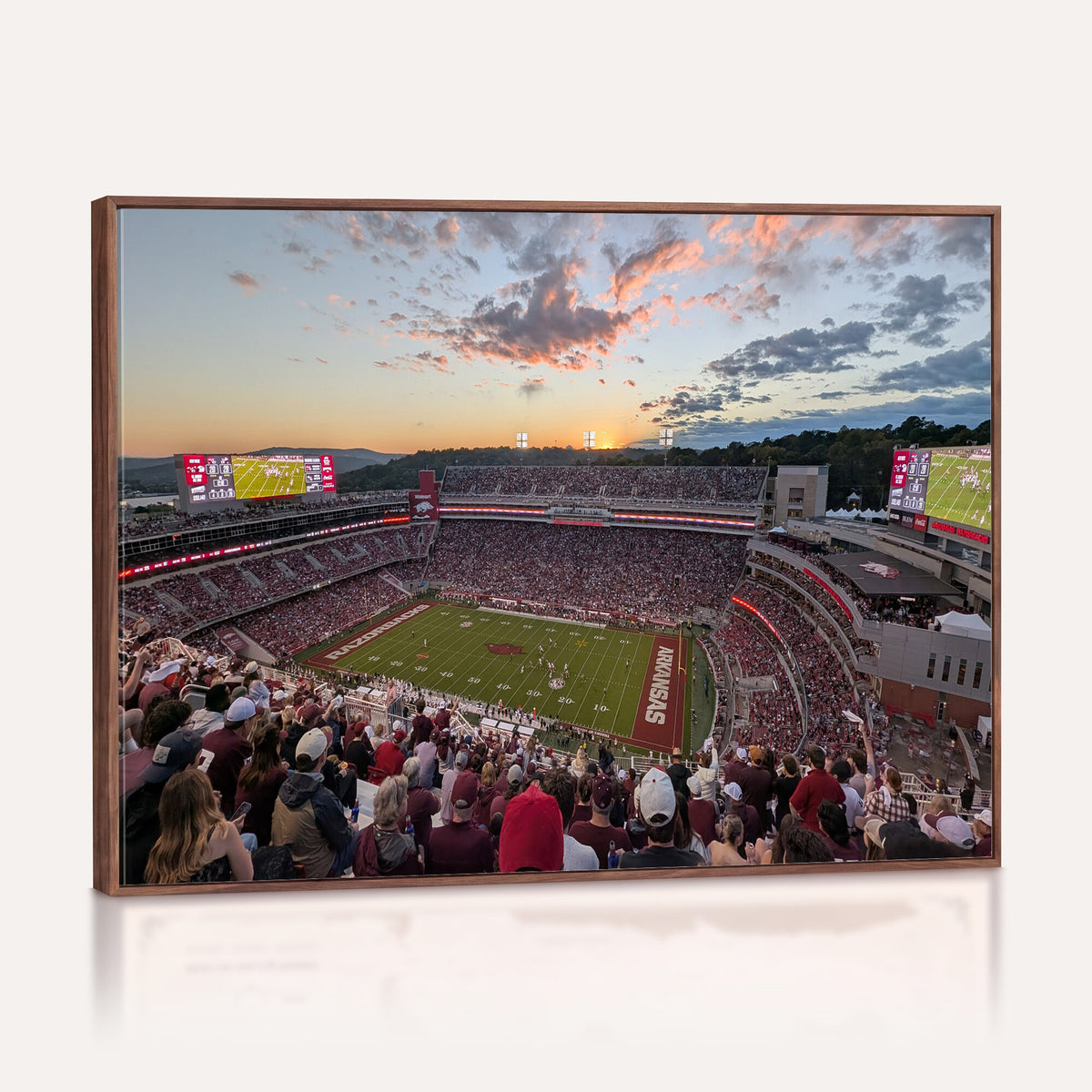 71837429-MGV-CV-36X24 - Donald W. Reynolds Razorback Stadium Wall Art Canvas Print – Arkansas Razorbacks Football Artwork for Home, Office, and Sports Room Decor
