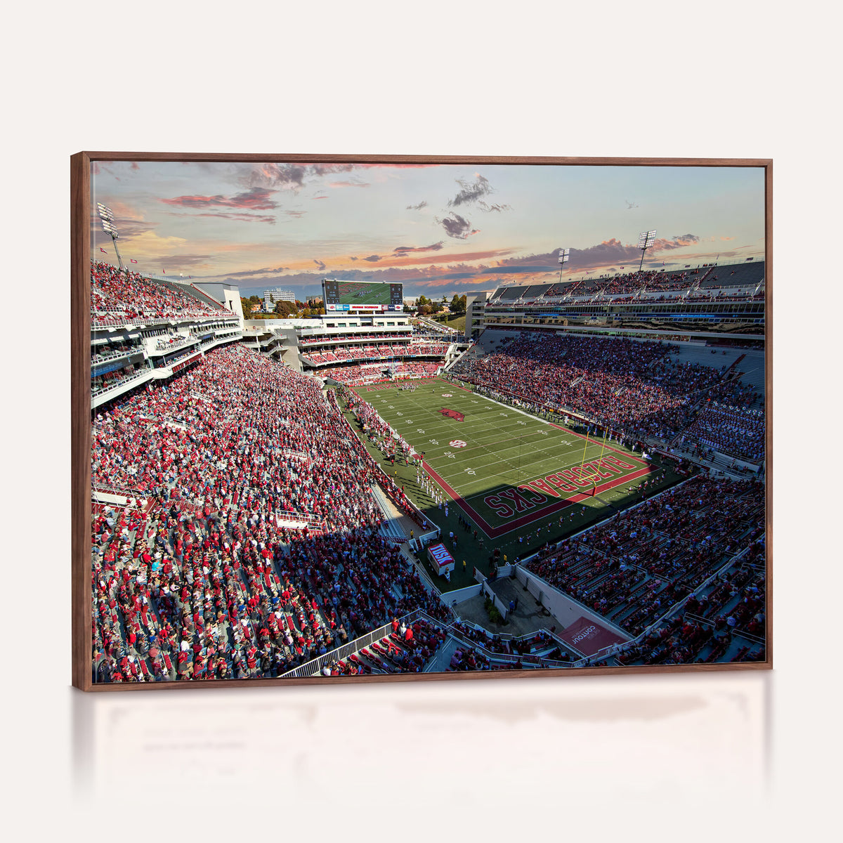 46571211-MGV-CV-36X24 - Donald W. Reynolds Razorback Stadium Wall Art Canvas Print – Arkansas Razorbacks Football Artwork for Home, Office, and Sports Room Decor