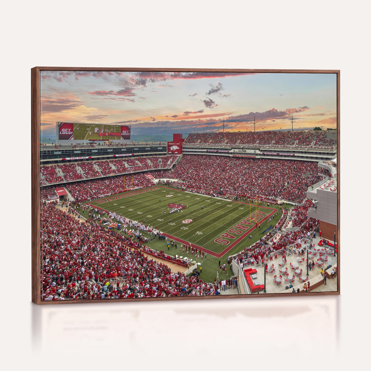 82233065-MGV-CV-36X24 - Donald W. Reynolds Razorback Stadium Wall Art Canvas Print – Arkansas Razorbacks Football Artwork for Home, Office, and Sports Room Decor