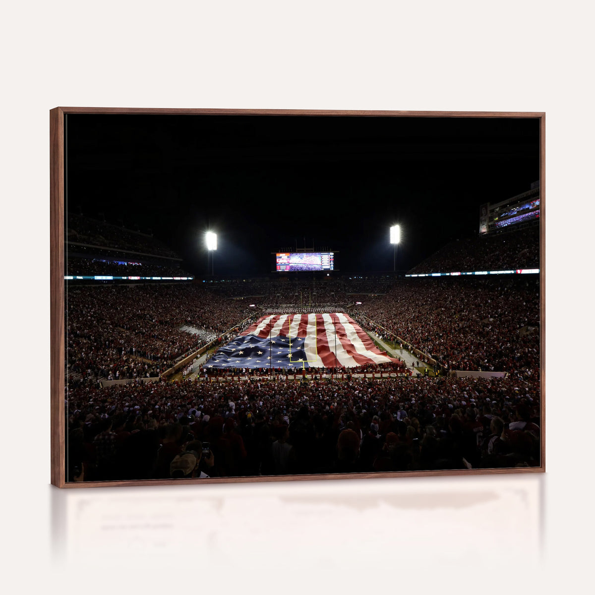 98418189-MGV-CV-36X24 - Oklahoma Memorial Stadium Wall Art Canvas Print – Oklahoma Sooners Football Artwork for Home, Office, and Sports Room Decor