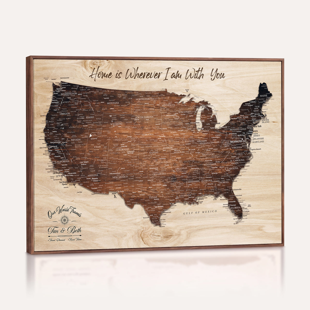 16274332-_Poster-30x20 - Personalized USA Push Pin Travel Map Canvas for Adventure Wall Decor