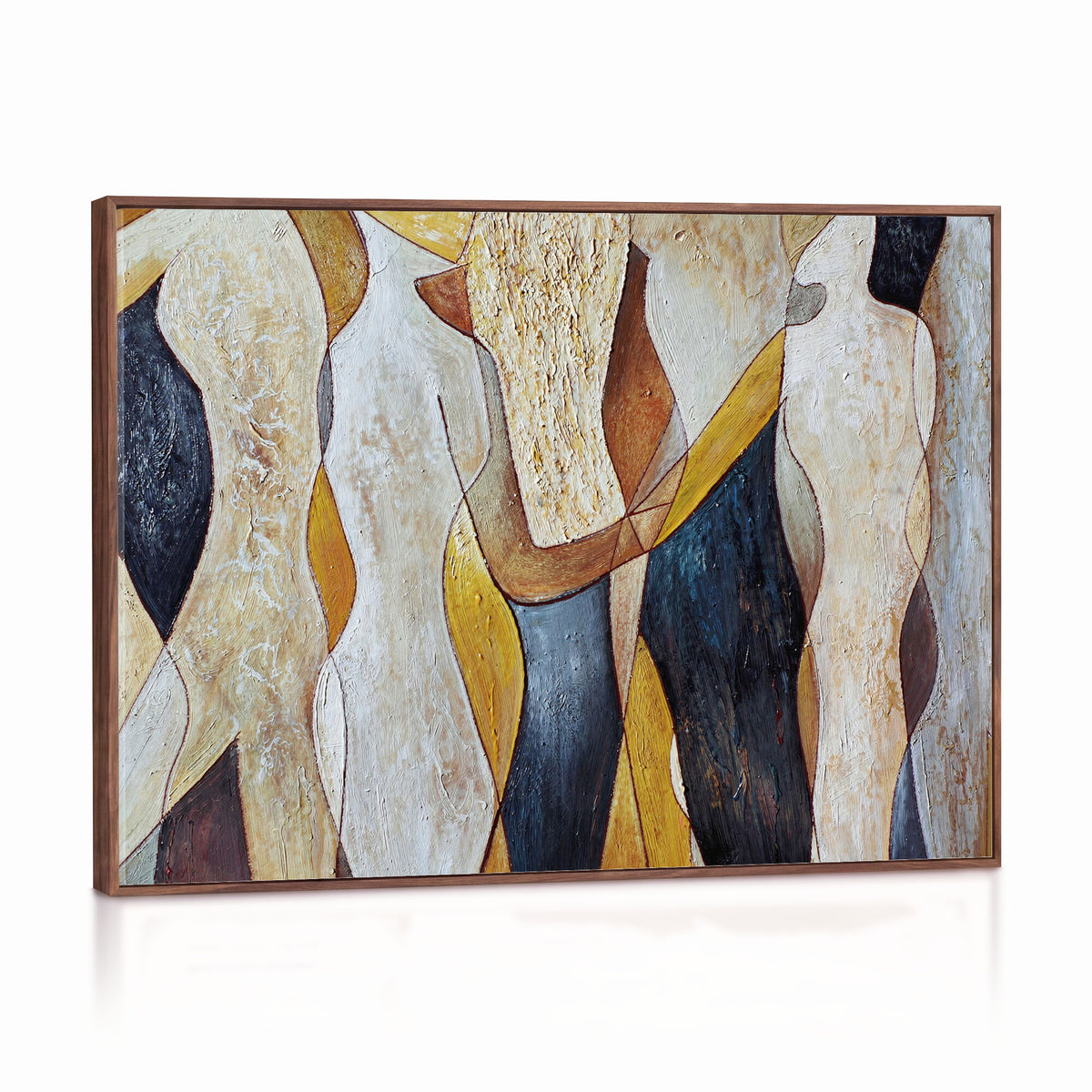 96079939-MGV-CV-36X24 - Mid Century Modern Figurative Canvas Wall Art Abstract Cubist Painting Print