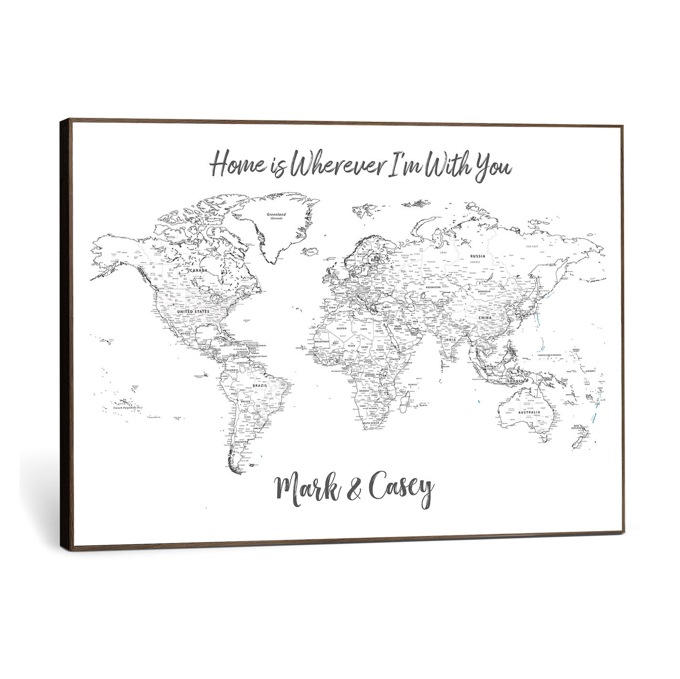 84721465-MGV-CV-36X24 - Custom Push Pin World Map Canvas Print – Personalized Travel Map Wall Art