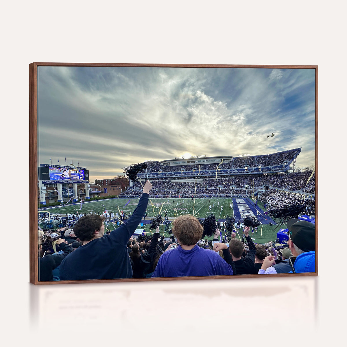 400867JMU-MGV-CV-36X24 - JMU Stadium Wall Art Canvas Print for Game Room Decor - James Madison University Stadium
