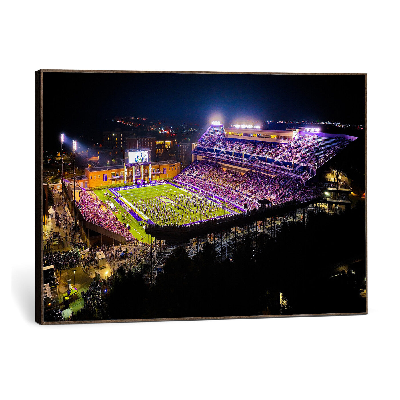 400867JMU2-MGV-CV-36X24 - JMU Stadium Wall Art Canvas Print for Game Room Decor - James Madison University Stadium