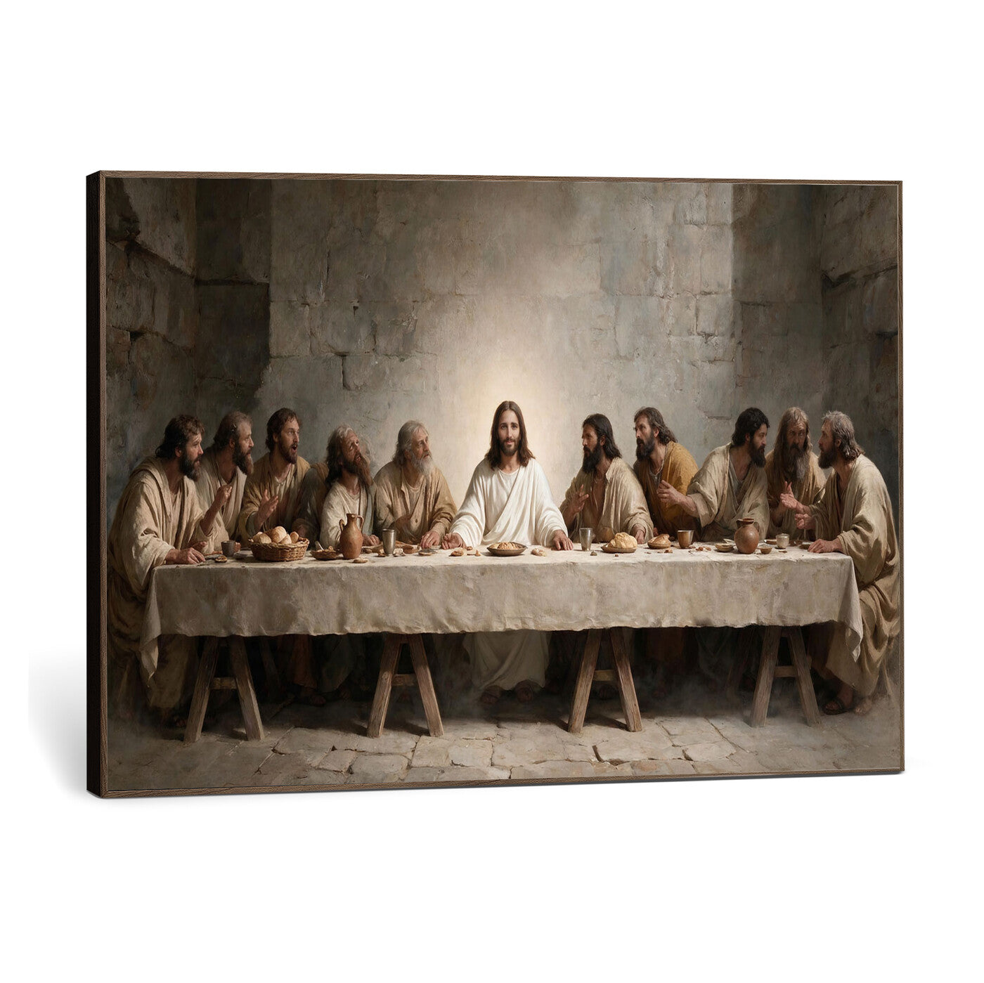 69633087-MGV-CV-36X24 - The Last Supper of Jesus Christ Wall Art Canvas Print - Classical Christian Faith Home Decor