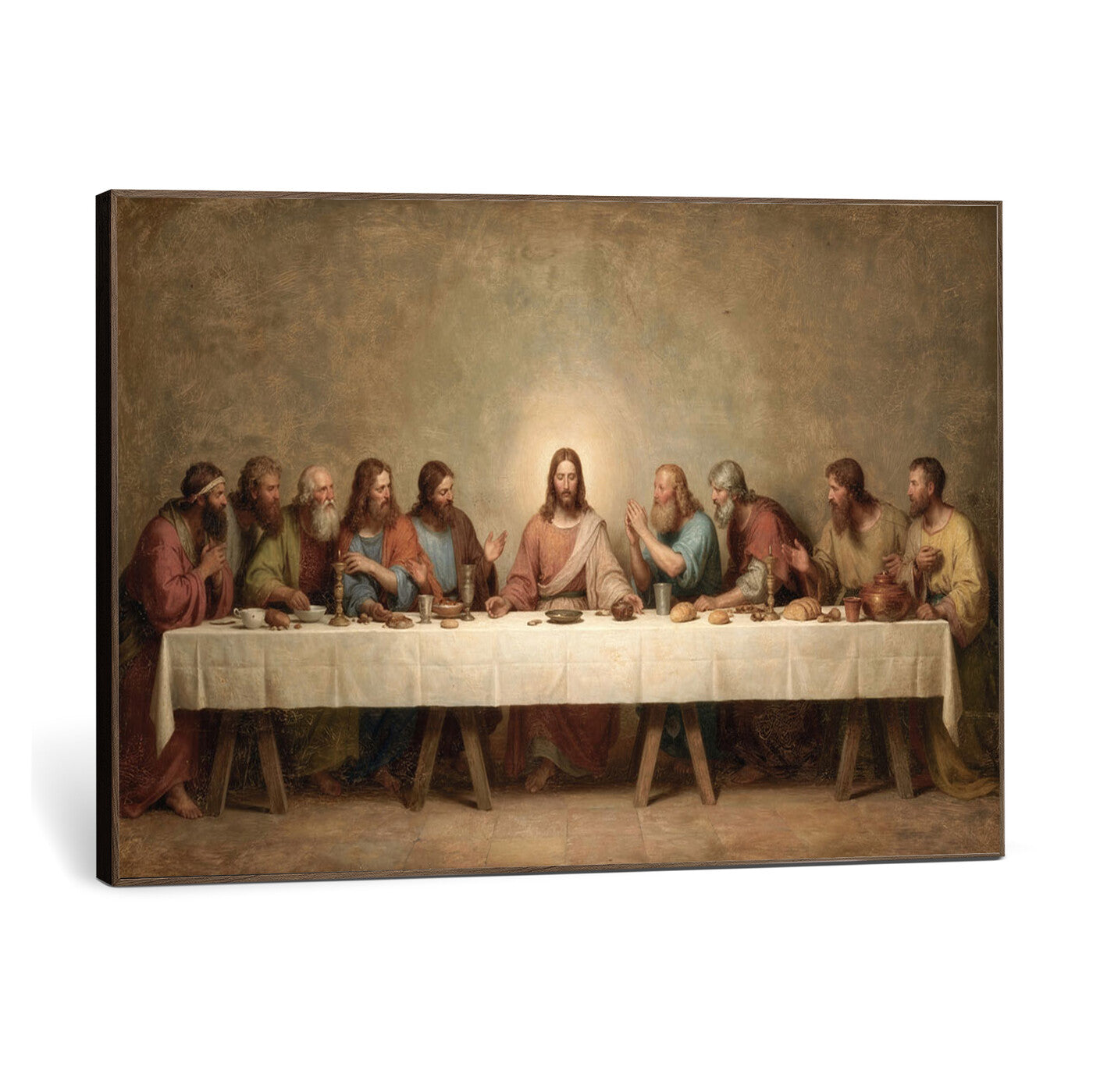 50761248-MGV-CV-36X24 - The Last Supper of Jesus Christ Wall Art Canvas Print - Classical Christian Faith Home Decor