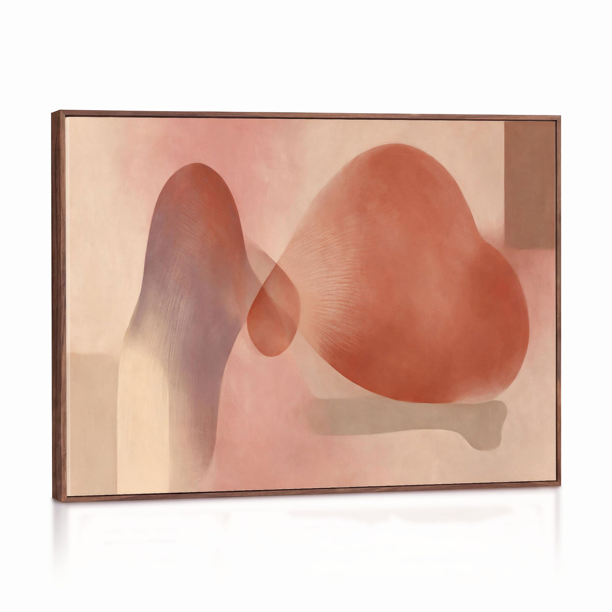 85110643-MGV-CV-36X24 - Vinna Begin Calin Biomorphic Abstract Wall Art Canvas Print, Terracotta Pink Organic Shapes