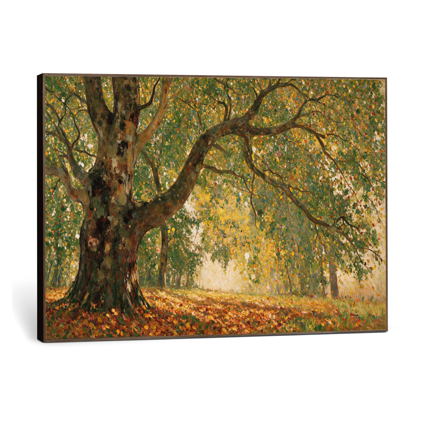52555601-MGV-CV-36X24 - Claude Monet Style The Bodmer Oak Fontainebleau Forest Wall Art Canvas Print, Autumn Landscape Painting Print