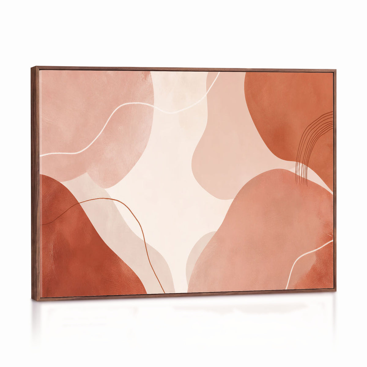 17685421-MGV-CV-36X24 - Abstract Boho Terracotta Wall Art Canvas Print, Mid Century Minimalist Painting Print