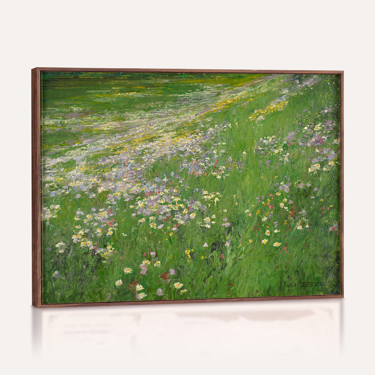 63535040-MGV-CV-36X24 - Alexander Koester Flower Meadow Canvas Wall Art, Vintage Landscape Print