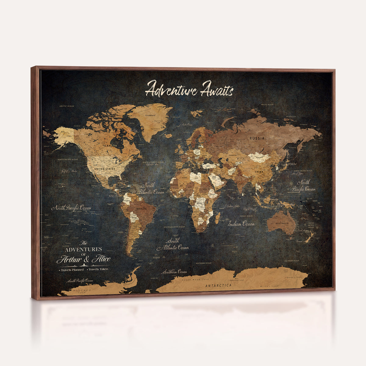 195425676576-MGV-CV-36X24 - Custom Push Pin World Map Canvas PRINT | Personalized Travel Tracker | Wedding Anniversary Gift