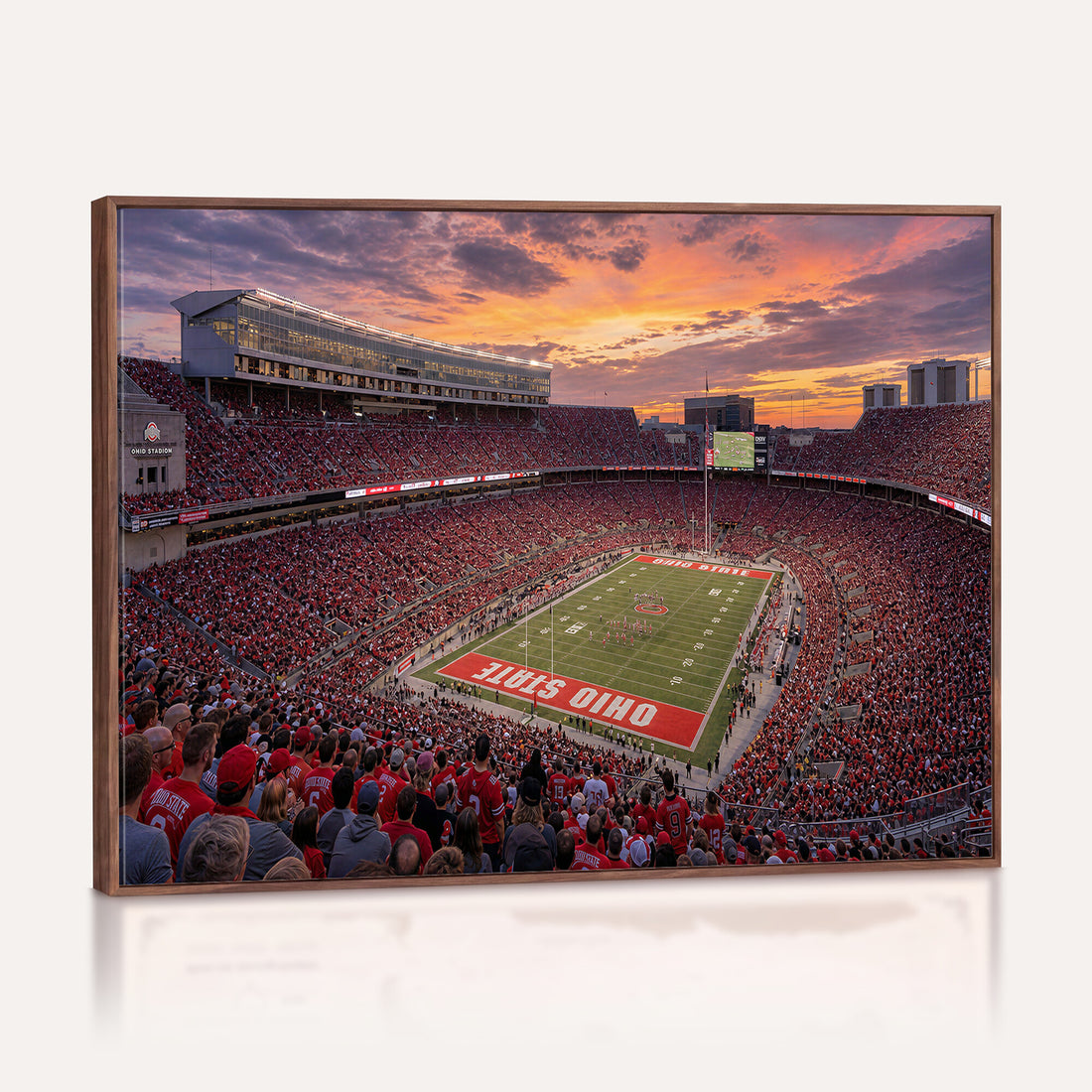 Ohio Stadium Canvas Wall Art, Columbus College Football Print for Sports Den Decor