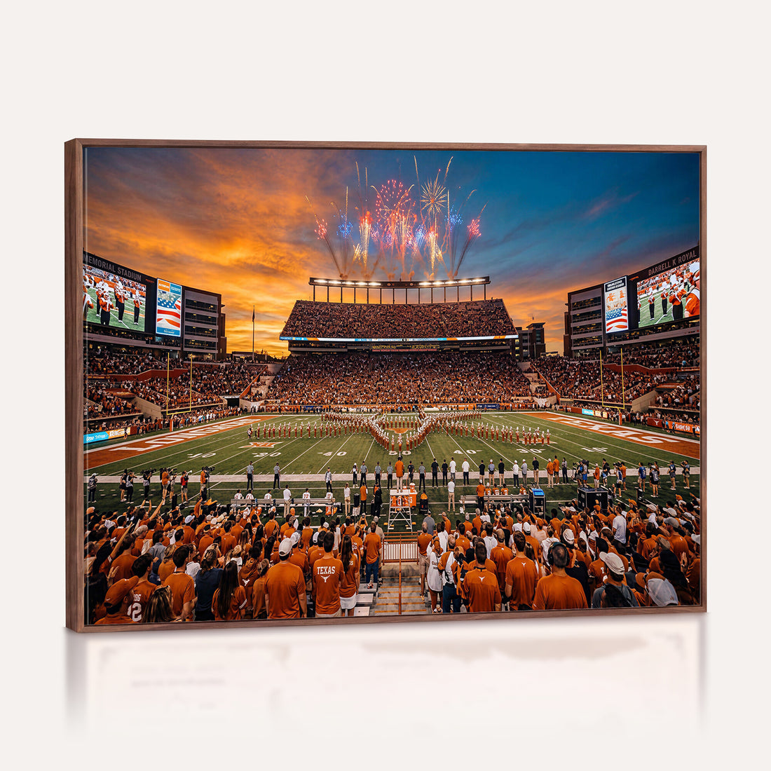 Texas Memorial Stadium Wall Art Canvas Print, Texas Longhorns College Football Decor for Media Room