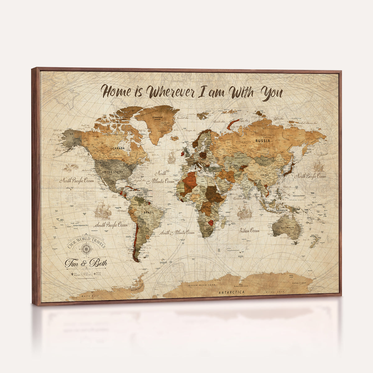 NEWMAP-22.jpg-_Poster-30x20 - World Map Wall Art Canvas Print, Modern Decorative Framed Map Artwork Prints for Living Room, Office, Bedroom Wall Decor