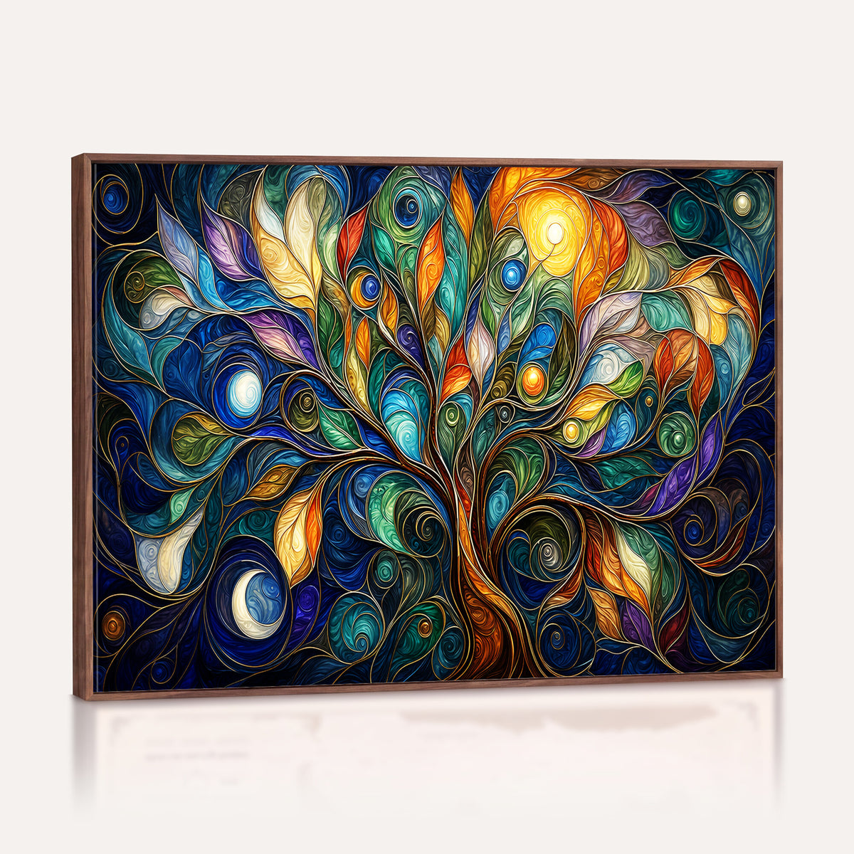 60127105-MGV-CV-36X24 - Psychedelic Tree Of Life Wall Art - Vibrant Swirl Cosmic Nature Decor