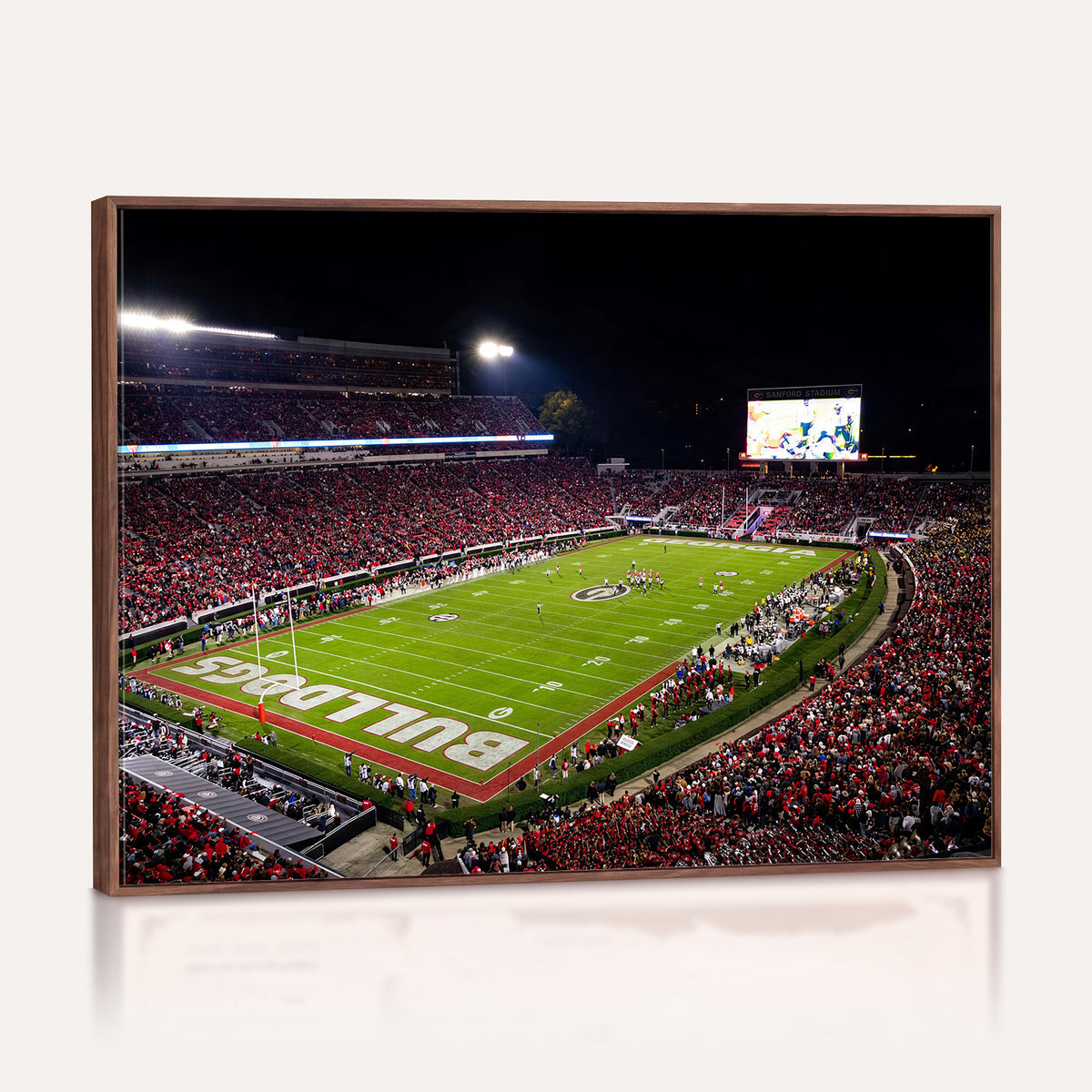 12753057-MGV-TP-30X20 - Sanford Stadium Night Game Canvas Wall Art - Georgia Bulldogs Football Stadium Print