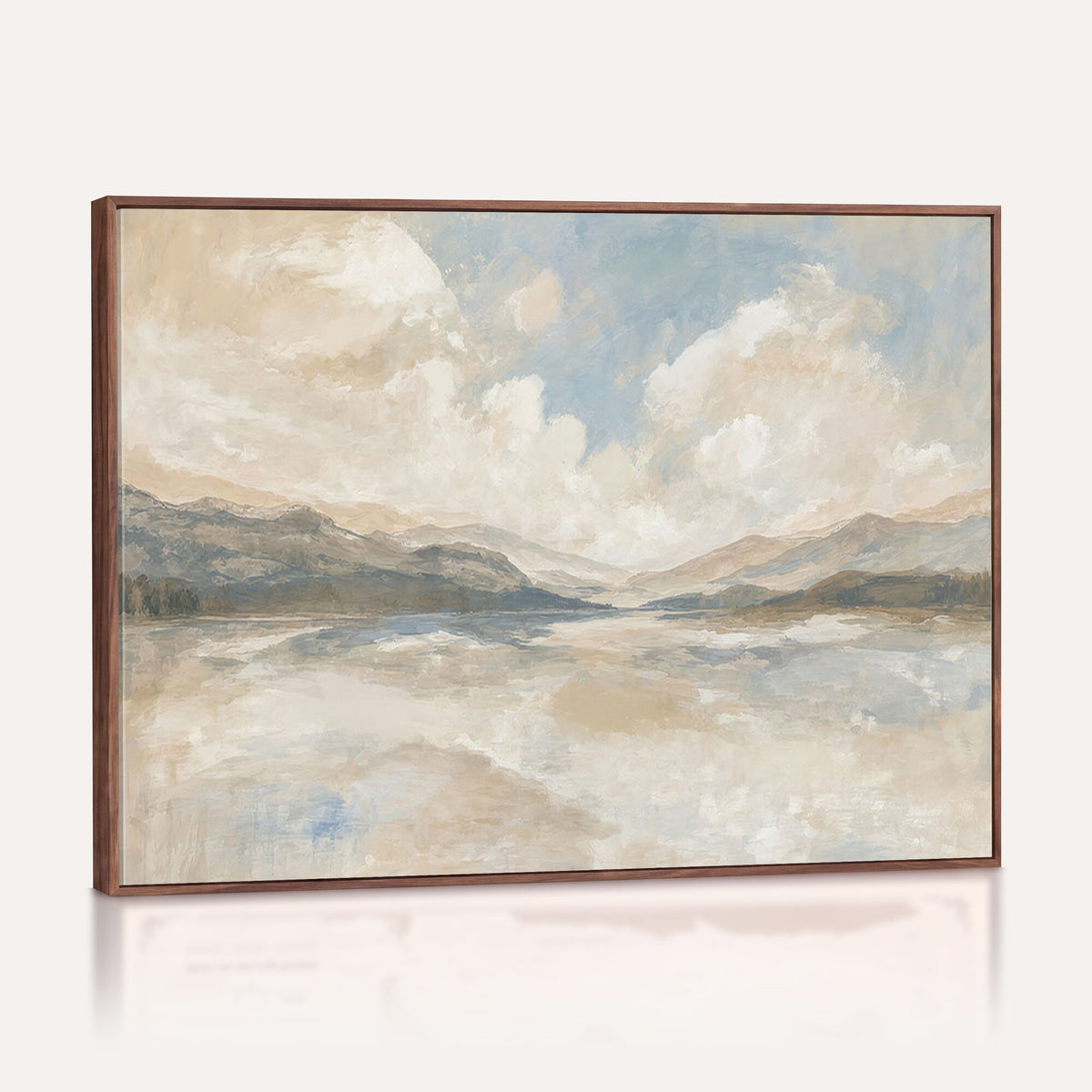 12998065-MGV-CV-36X24 - Serene Mountain and Lake Landscape Canvas Wall Art