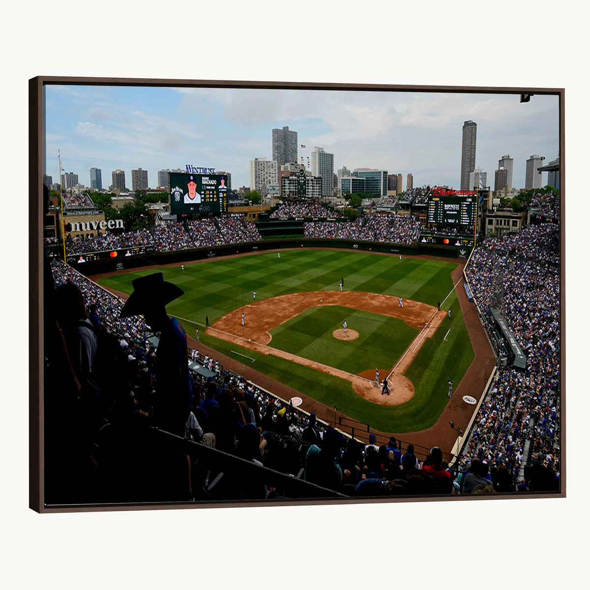 34859D-MGV-CV-36X24 - Chicago Cubs Baseball Team Print - Wrigley Field Stadium