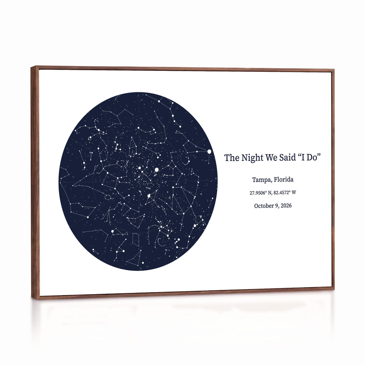 CSTM914STR-MGV-CV-36X24 - Custom Star Map Canvas Print – Personalized Night Sky Wall Art by Date and Location