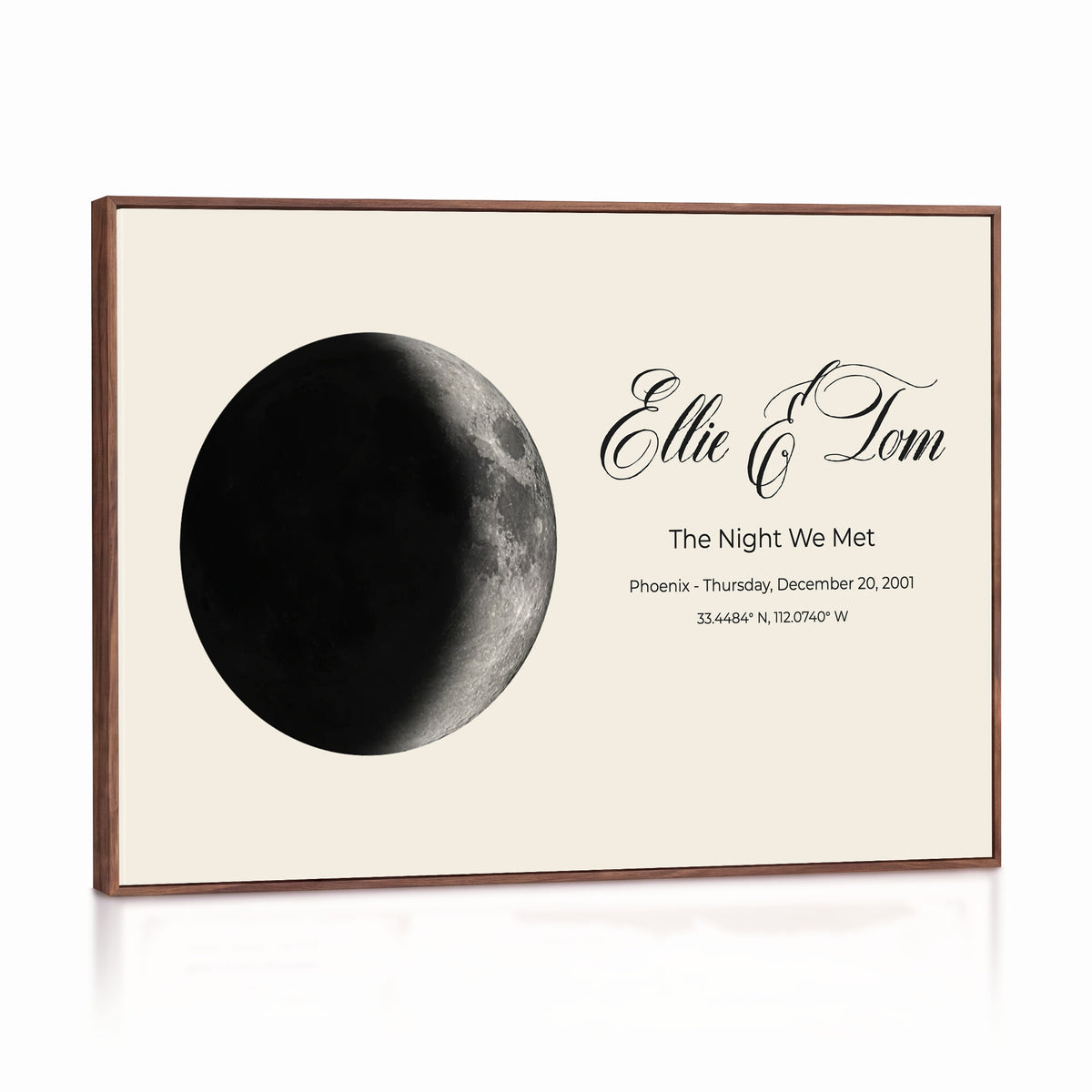 CSTM914MOON-MGV-CV-36X24 - Moon Phase Canvas Print – Personalized Moon from the Night You Met Wall Art