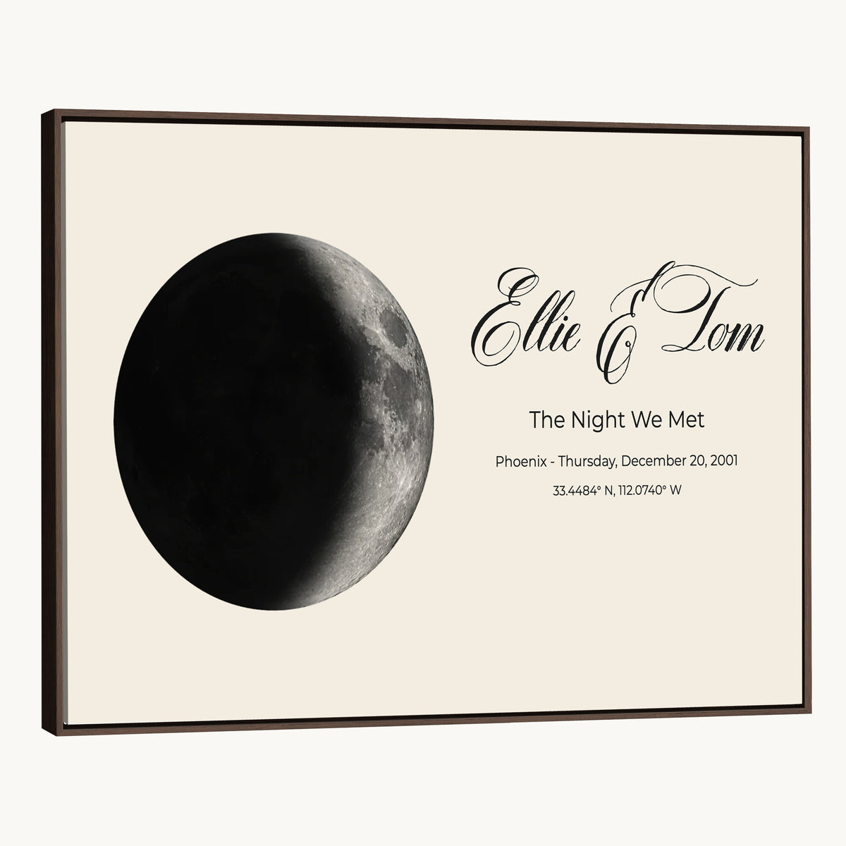 CSTM914MOON-MGV-CV-36X24 - Moon Phase Canvas Print – Personalized Moon from the Night You Met Wall Art