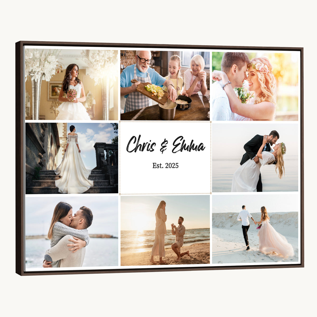 CSTM914ANIDD-MGV-CV-36X24 - Custom Photo Framed Canvas Wall Art, Personalized Picture Print