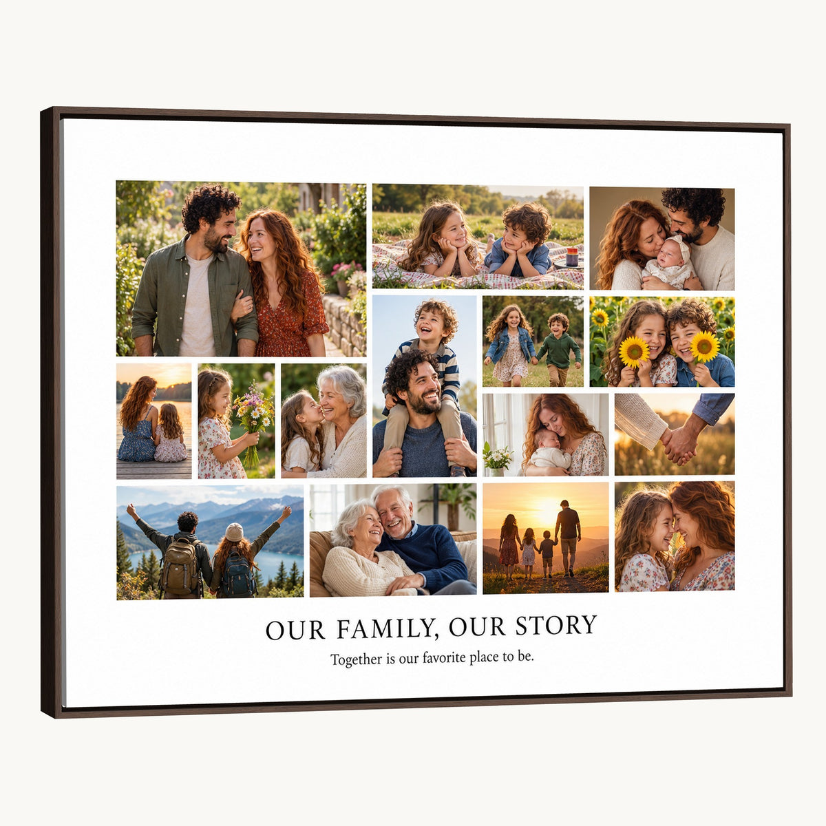 67222677-MGV-CV-24X16 - Custom Family Photo Collage Canvas Print, Personalized Gift