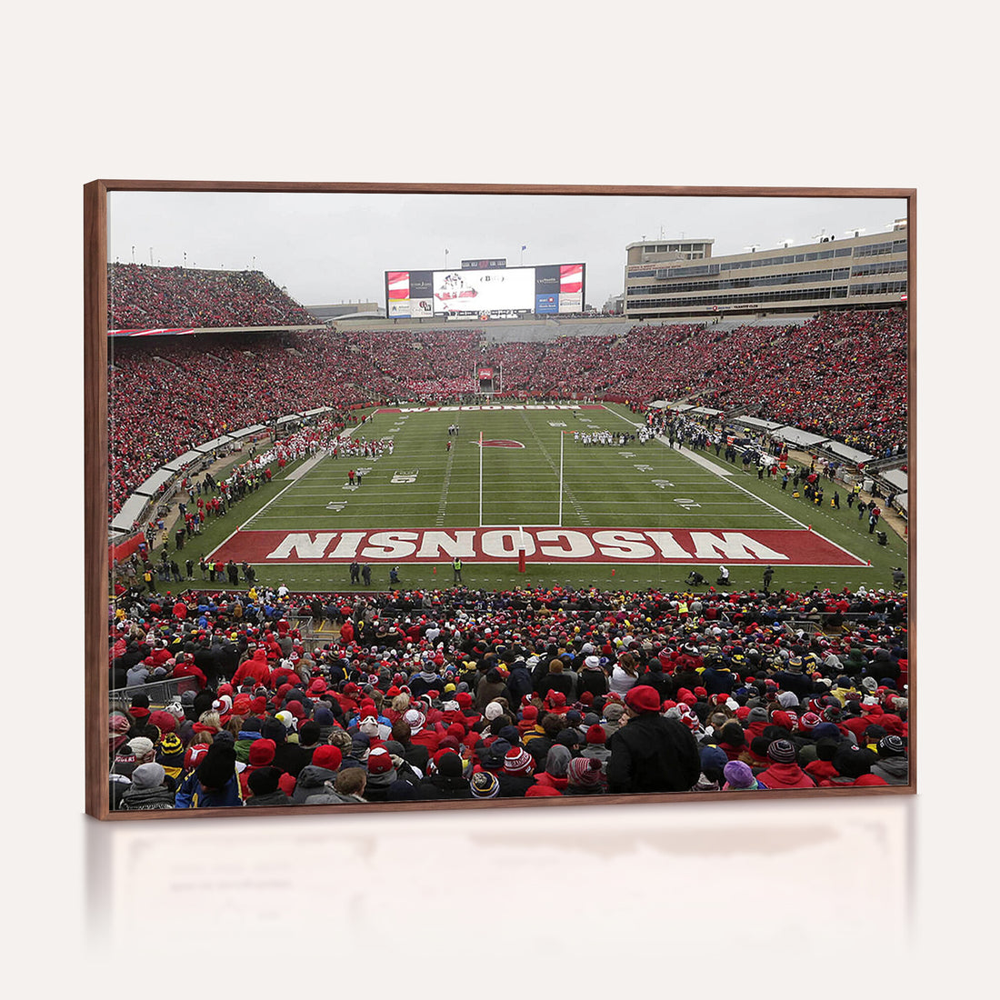 Wisconsin Badgers Team Print Canvas, Madison Camp Randall Stadium Wall Art