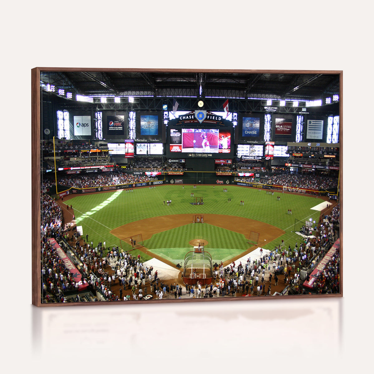 91630-MGV-CV-36X24 - Arizona Diamondbacks Baseball Team Print, Phoenix Chase Field Baseball Stadium Wall Art