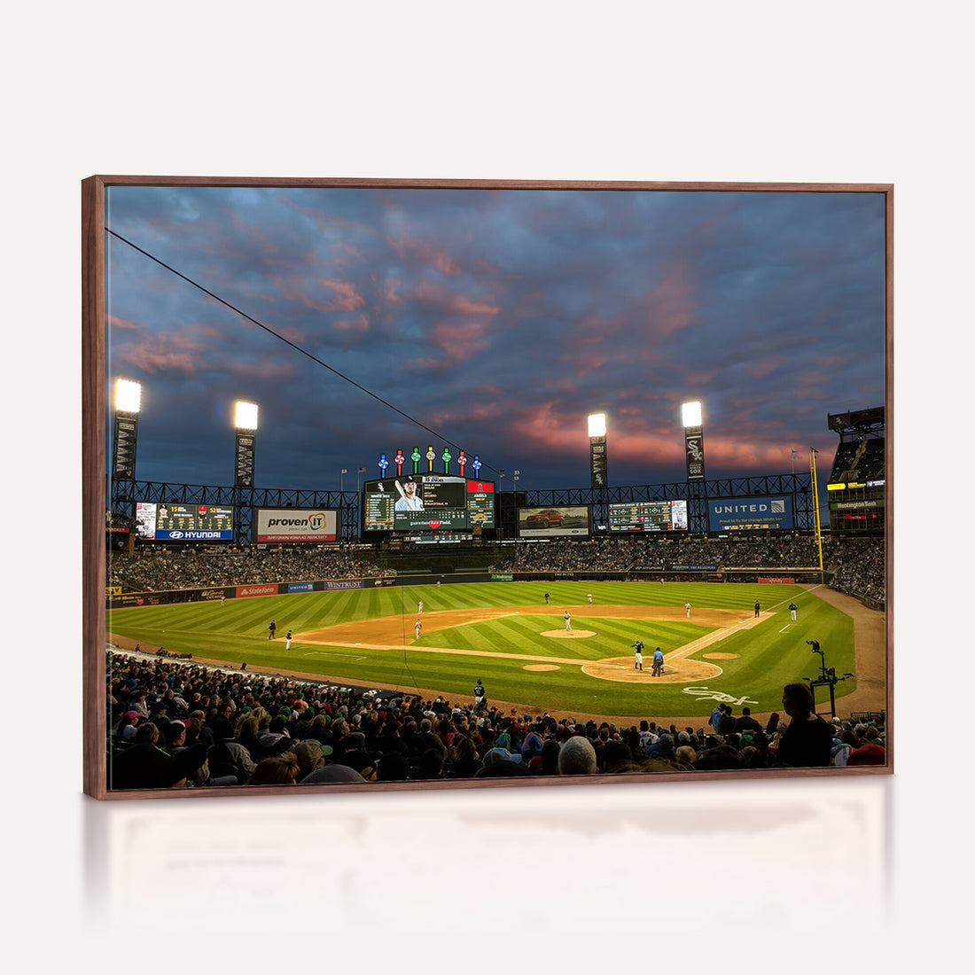 Chicago White Sox Baseball Team Print Canvas, Guaranteed Rate Field, Framed and Ready to Hang