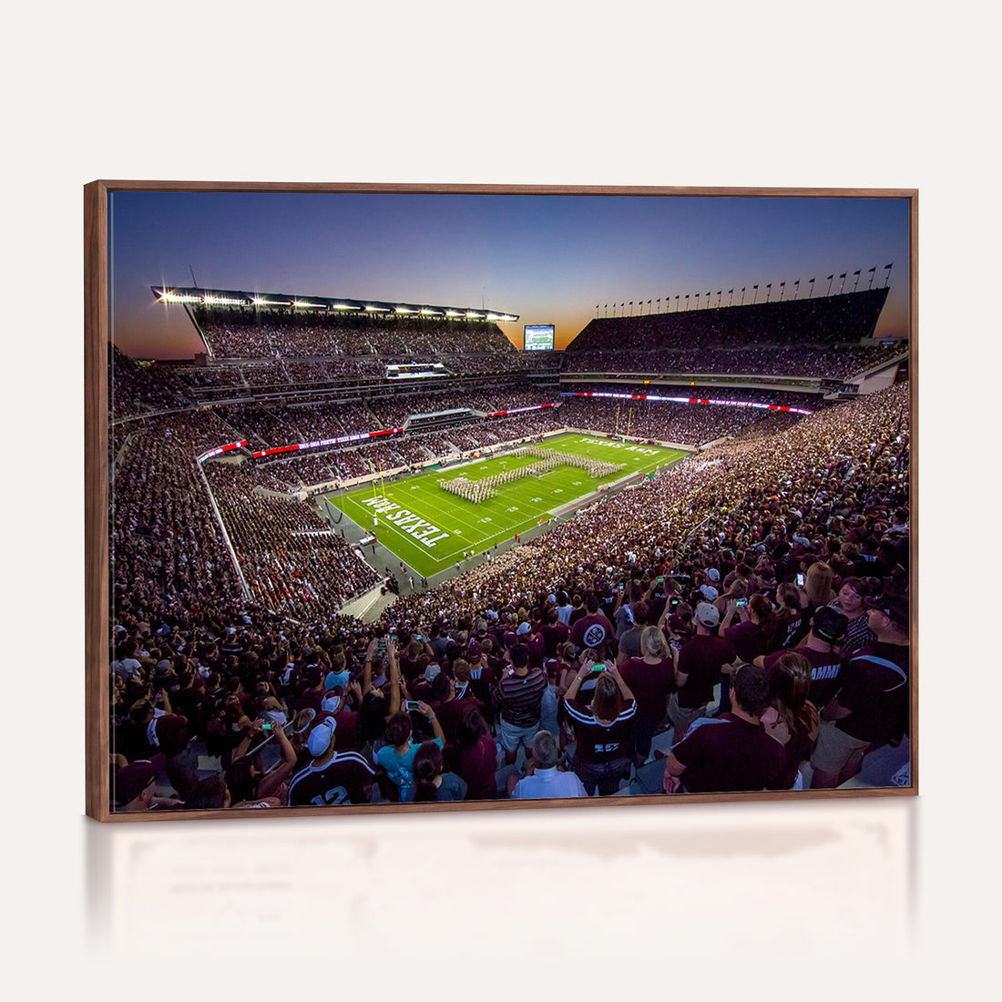 Texas A&M University Aggies Football Team Print, College Station Kyle Field, Framed and Ready to Hang