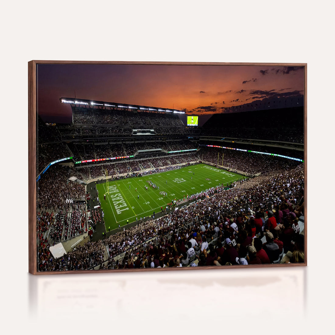Texas A&M Aggies Football Team Print, College Station Kyle Field Stadium Canvas Wall Art