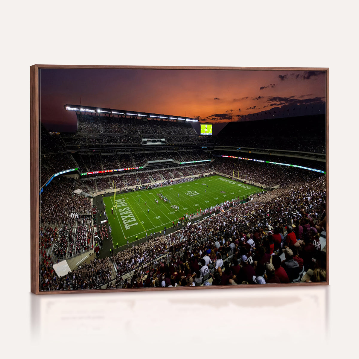 45603-MGV-CV-36X24 - Texas A&M Aggies Football Team Print, College Station Kyle Field Stadium Canvas Wall Art